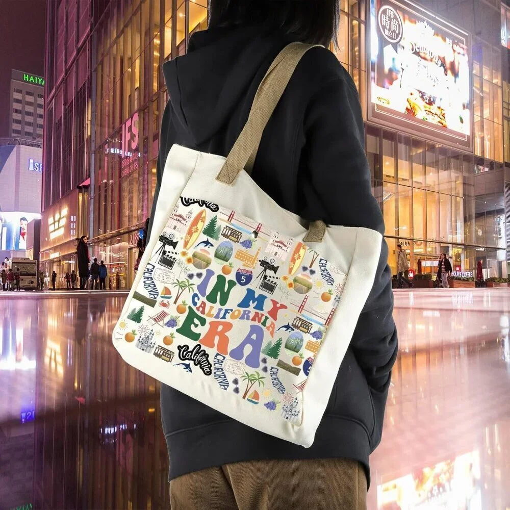 Canvas Tote Bag Large Capacity Waterproof Casual Travel Shopping Bag